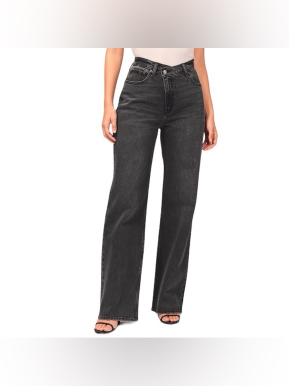 Abercrombie & Fitch '90s Relaxed High Rise Black Size 27 crossover waistband